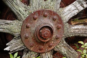 Ten Old Wood Spokes